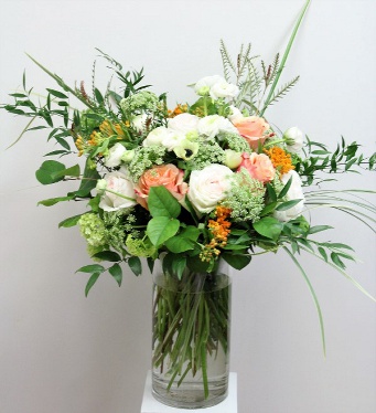 Large Soft Toned Sympathy Vase | Periwinkle Flowers Toronto